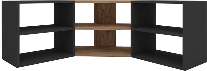 Latitude Run Kristepher 148.5cm Corner TV Stand with 6 Open Shelves for TVs up to 50" Atlantic Pine/Anthracite 50"