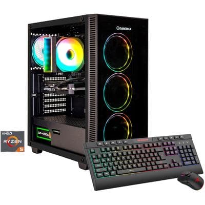 GAMEMAX Gaming-PC "Draco XD 8177 AMD Ryzen 5 9600X 32GB DDR5 1TB SSD RTX 5060", schwarz, Microsoft Windows 11 Home (64 Bit), RTX 5060, 32 GB RAM 1.000 GB SSD, Desktop-PCs, Windows 11, DDR5 RAM