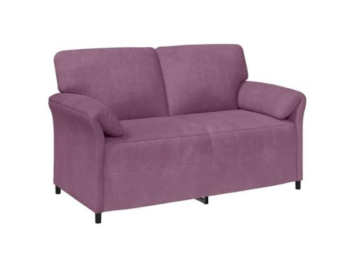 Coespram 2-Sitzer Sofa Samt Couch Polstersofa Lila 158x83x95 cm Eleganter Zweisitzer mit geschwungenen Armlehnen und stabilen Metallrahmen für Wohnzimmer oder Schlafzimmer.