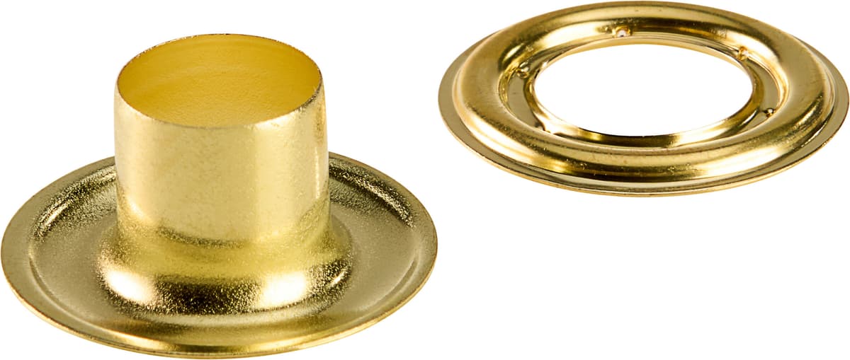 SPRINTIS 100 Unidades - Ojales para lona inoxidables, autoperforantes, latón 24,6 mm   dorado   11,3 mm   Ojales redondos #3XL (⌀ 11,3 mm) con vástago extra