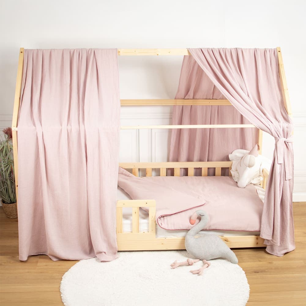 Sevira Kids Dosel de cama cabaña en gasa de algodón