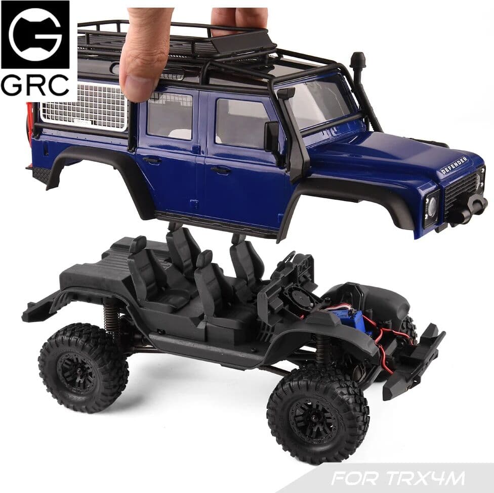 AJRC 1/18 Interior 3D Printing Seats/Center Console/Fender for Traxxas TRX4-M Defender TRX4M RC Crawler Car Upgrade Accessories