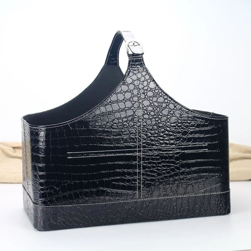 Keepmore Quality Imitation PU Leather Gift Fruit Storage Basket