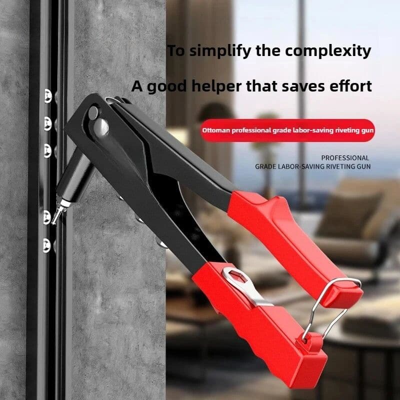 NONE Professional Heavy Duty Rivet Gun Hand Riveter Tool Kit with 100Pcs Rivets for Furniture Trailer Boat - Pop Rivet Gun Set