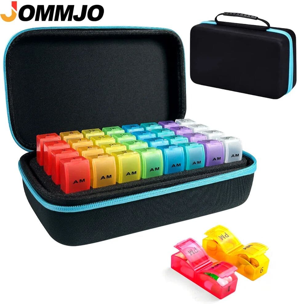 NONE 31 Day Monthly Pill Organizer 3 Times a Day, 32 Compartments Medicine Box,Portable Travel Pill Case for Medication & Supplements