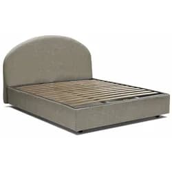 Dmora Quadratisches und halbes Bett Concetta, Containerbett mit Stoffbespannung, 100% Made in Italy, passend für Matratze Cm 120x190, Turteltaube