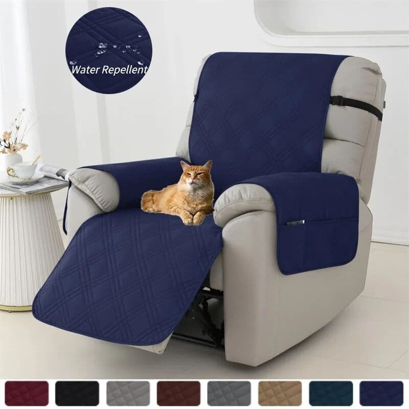 Yupartex 1seater Waterproof Recliner Cover Anti-Slip Armchair Slipcover with Elastic Strap Sofa Couch Furniture Protector for Living Room
