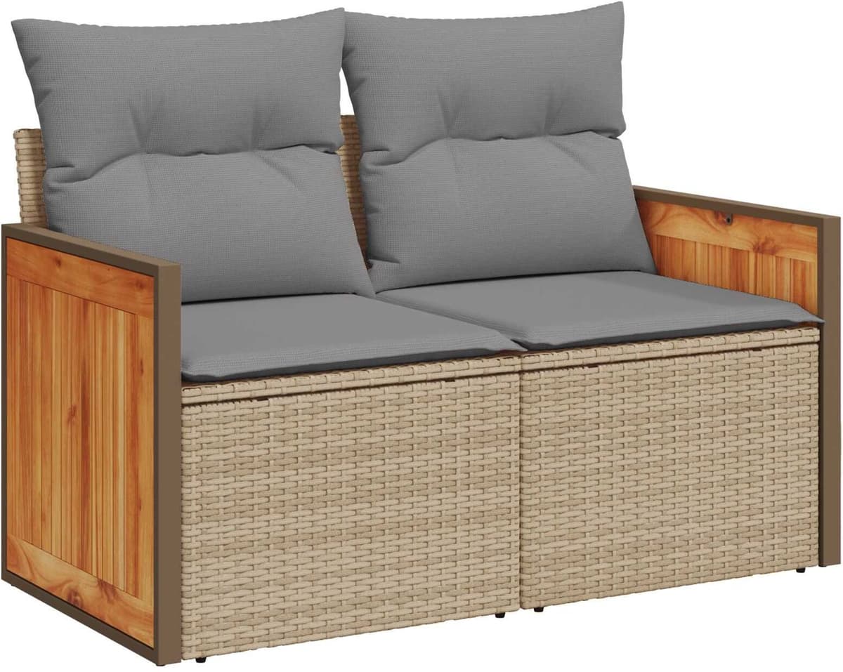 vidaXL Ensemble de Canapés 8 pc Beige et Gris clair 55 x 55 x 37 cm