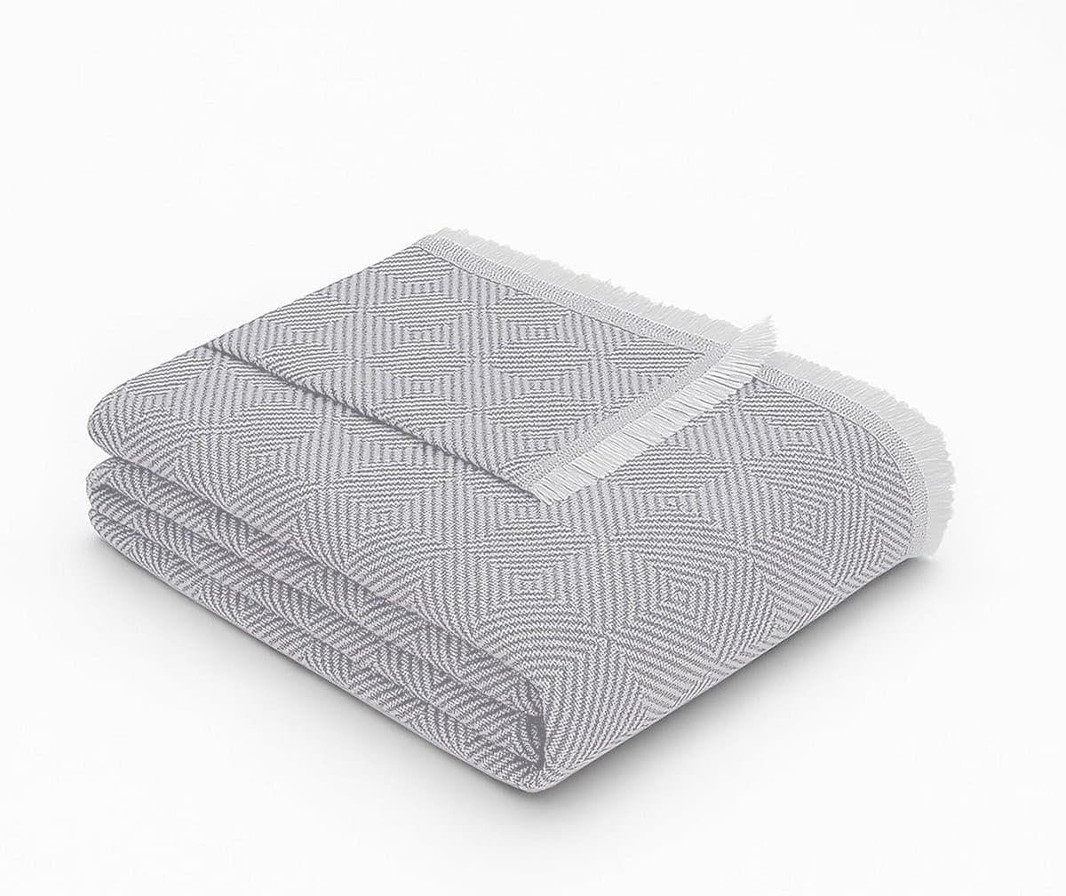 XXL Katoenen Sprei met Effen Ruit voor Bed, Bank of als Plaid, 230 x 285 cm
