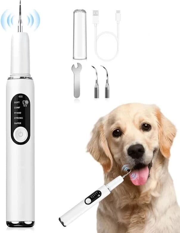 NONE Pet Puppy Ultrasonic Dental Scaler for Dogs & Cats, LED Light with 5 Pattern Pet Teeth Cleaner for Tartar, Plaque & Stain Remova