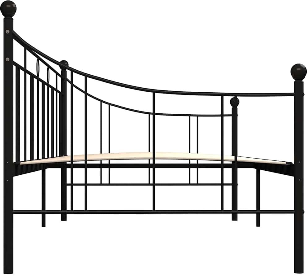 vidaXL Cadre de lit de repos sans matelas noir métal 90x200 cm