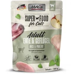 MAC ́s CAT Pouchbeutel 300 Gramm Katzennassfutter Sparpaket 12 x 300 Gramm Ente & Geflügel