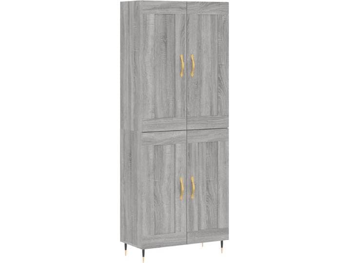 vidaXL - Hoge - kast - 69\,5x34x180 - cm - bewerkt - hout - grijs - sonoma - eikenkleurig