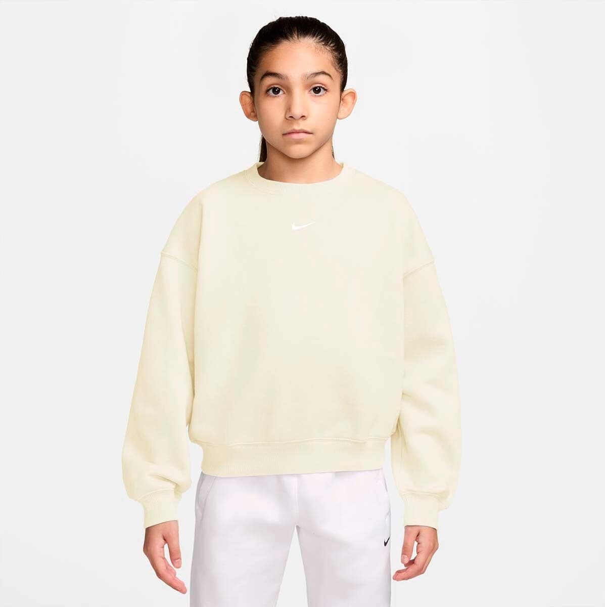 Nike Sudadera de niñas G Nsw Studio Flc Bxy Os Lbr .  (10 años) Blanco