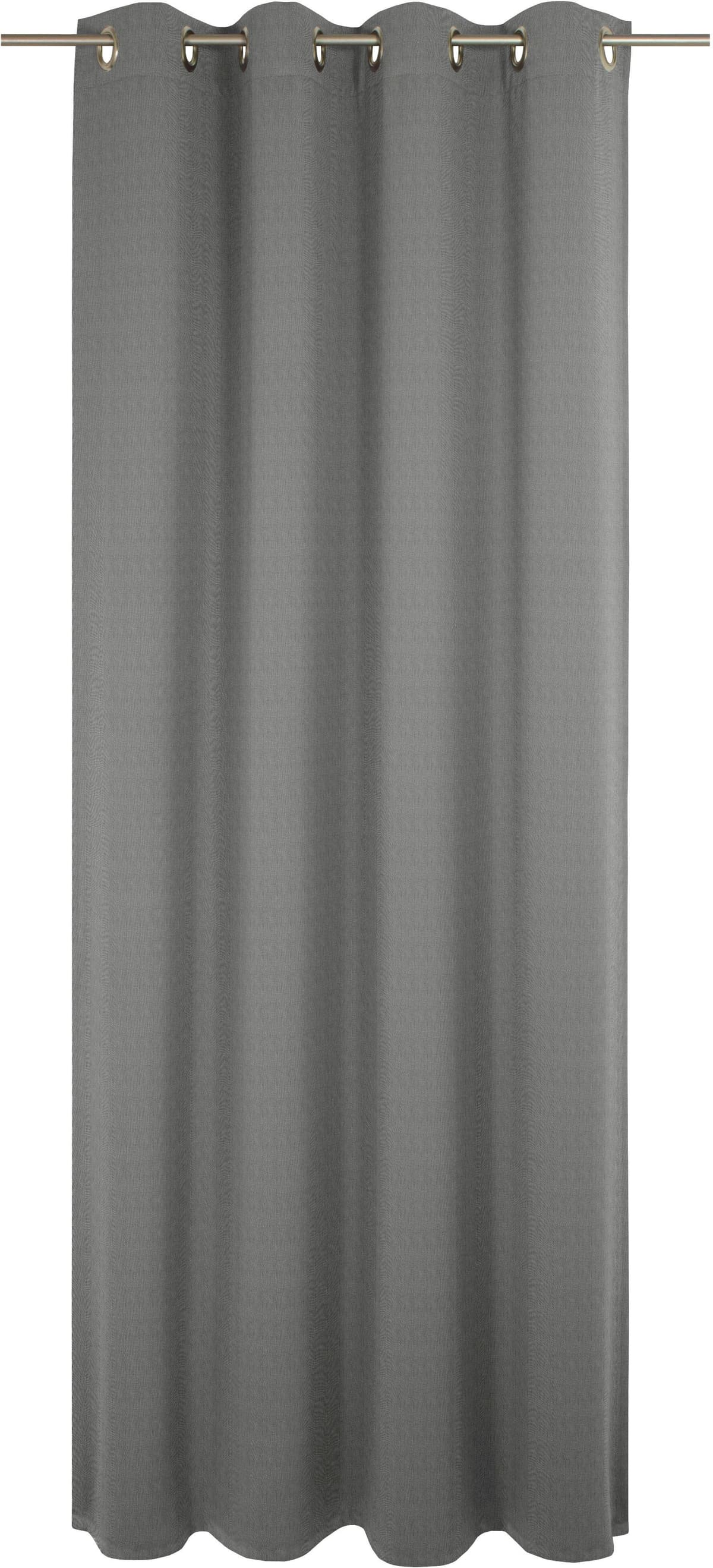 Vorhang ADAM "Uni Collection light", grau (dunkelgrau), B:142cm H:295cm, Baumwolle (Bio-Baumwolle), Gardinen, Vorhang, aus 100% Bio-Baumwolle dunkelgrau 295cm, Ösen, 142cm