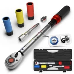 Drehmomentschlüssel 1/2 Zoll 40–210 Nm im Set – TÜV & GS geprüft mit Koffer & Nüssen