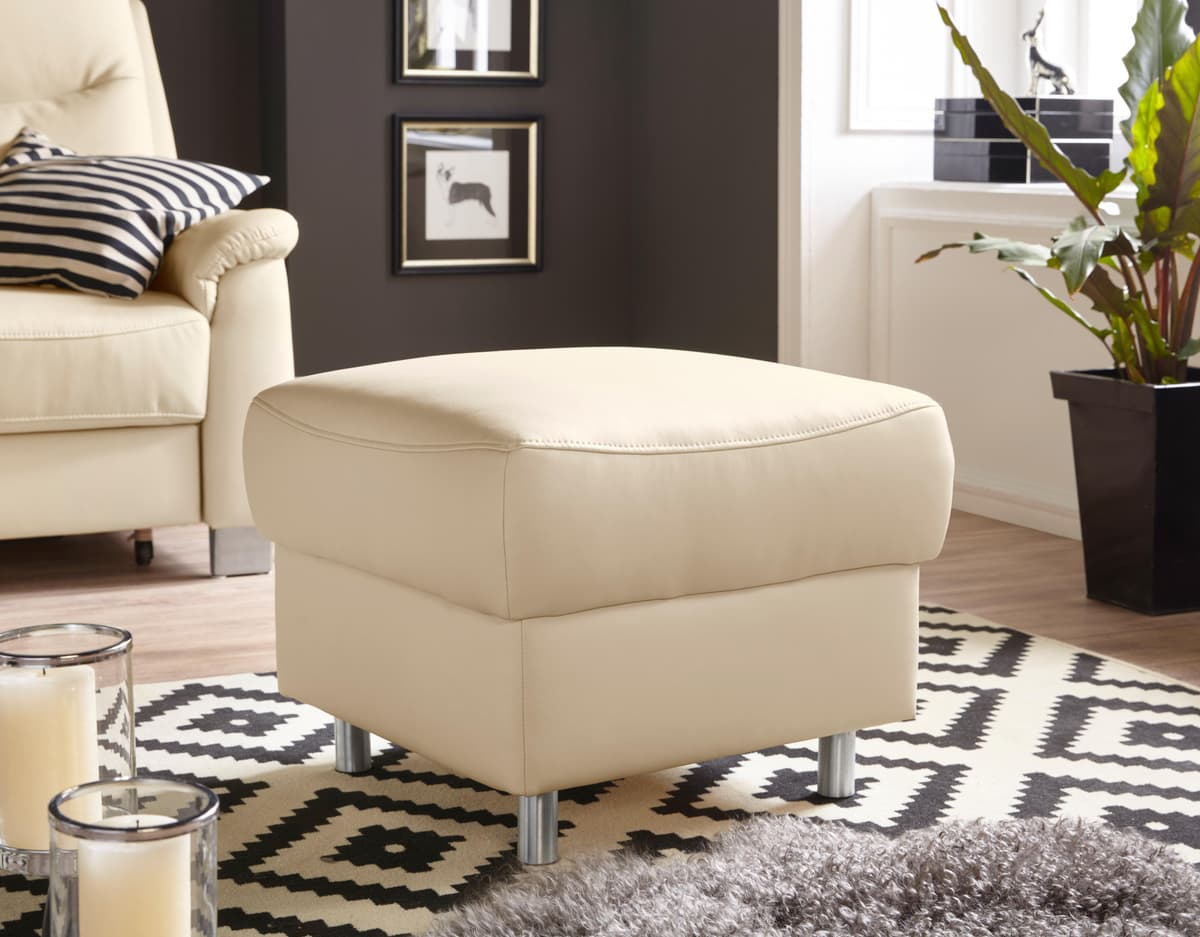 Hocker SIT & MORE "Boccaccio", weiss (ivory), B:58cm H:46cm T:58cm, Kunstleder SOFTLUX;Luxus-Microfaser (90% Polyester, 10% Polyamid);Flachgewebe (100% Polyester), Hocker, Hocker ivory B/H/T: 58cm x 46cm x 58cm, Kunstleder SOFTLUX®,mit Stauraum
