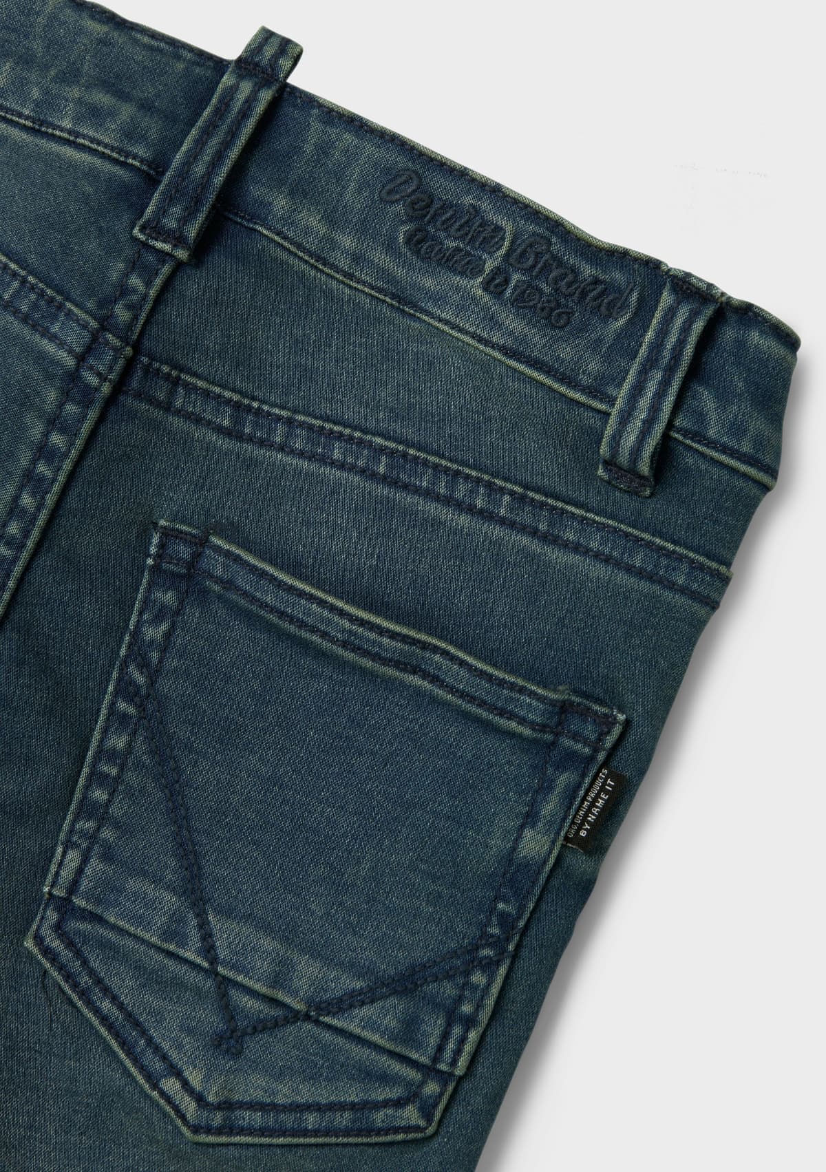 Slim-fit-Jeans NAME IT "NKMTHEO XSLIM JEANS", Jungen, Gr. 164, N-Gr, blau (vintage dunkelblau denim), Denim/Jeans, Obermaterial: 41% Viskose, 31% Baumwolle, 25% Polyester, 3% Elasthan, Abriebeffekte, slim fit lang, Jeans Slim-fit-Jeans vintage dunkelblau 