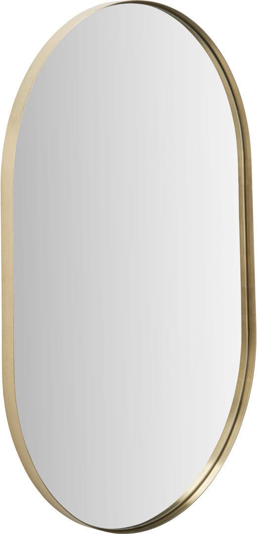 17 Stories Stainless Steel Oval Mirror Brushed Gold 90cm H X 3cm D
