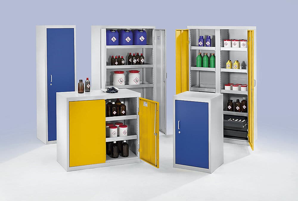 kaiserkraft Umweltschrank ohne Türlochung, HxBxT 900 x 500 x 500 mm, 2 Wannenböden, lichtgrau / lichtgrau