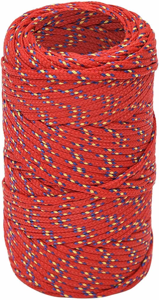 vidaXL Corde de bateau Rouge 2 mm 25 m Polypropylène