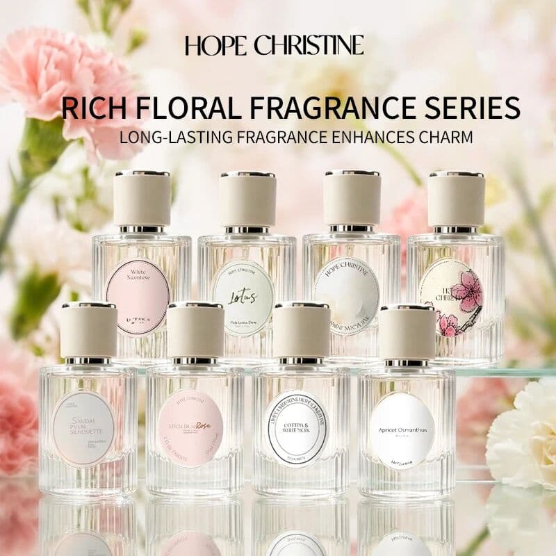 HOPE CHRISTINE 12 Scents Summer Floral Perfume Series Luxury Romantic Long Lasting Women Fragrance for Daily Office Dating & Gifting