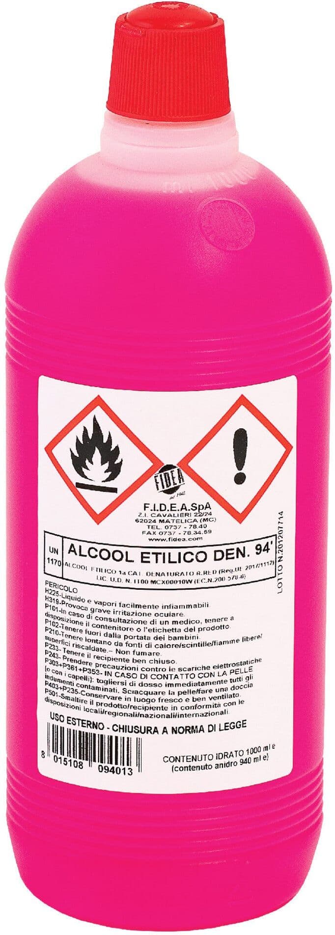 Fidea ALCOOL ETILICO 94° DENATURATO 1 l