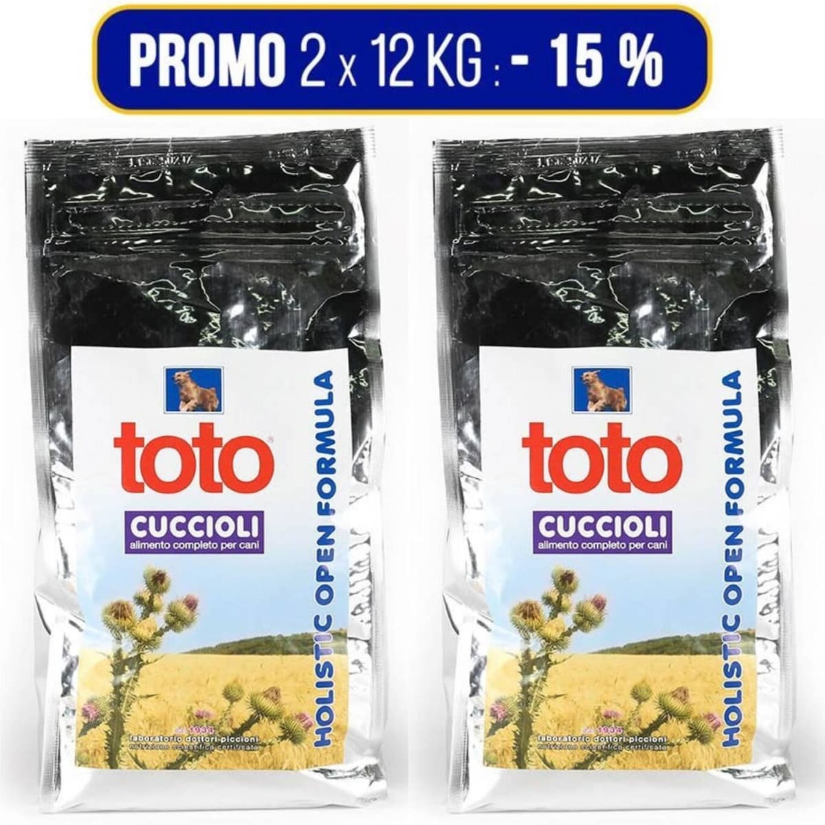 Toto PROMO 2 x 12 Kg Holistic Cuccioli (€ 71,20 A SACCO)