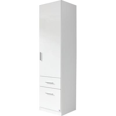 Drehtürenschrank RAUCH "Kleiderschrank Schrank Garderobe Schlafzimmerschrank CELLE", weiß (alpinweiß, hochglanz weiß, griffe alu), B:47cm H:197cm T:54cm, Holzwerkstoff, Schränke, Drehtürenschrank, in 4 Breiten und 2 Höhen, optional mit Schubkästen...