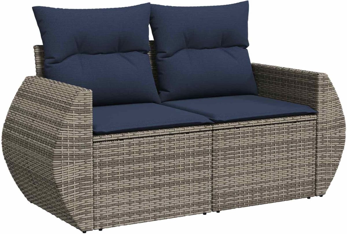 vidaXL Ensemble de Canapés 5 pc Gris et bleu marine 188 x 188 x 85 cm