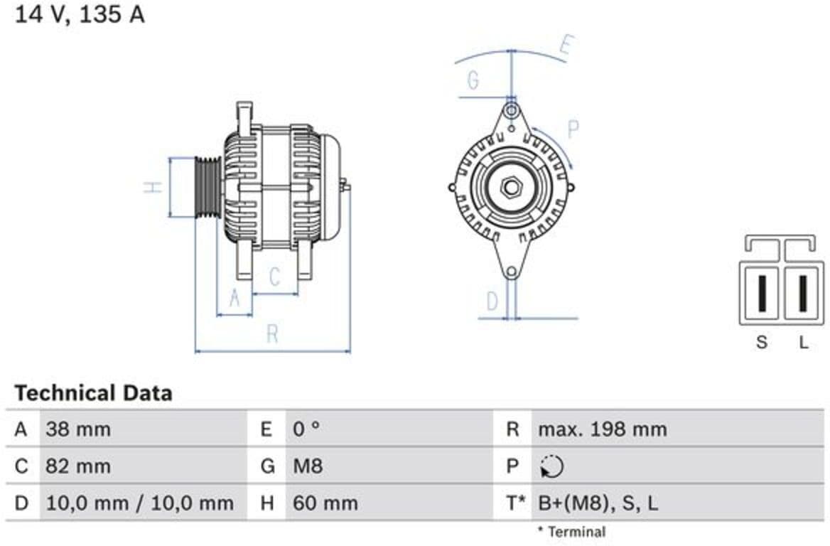 Bosch Generatore di corrente rotante 0 986 082 190