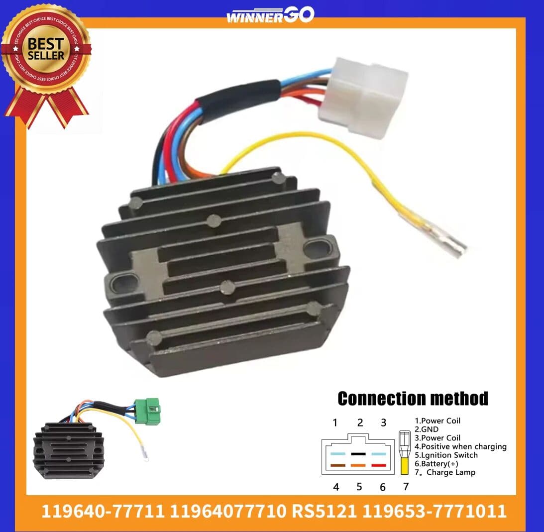 NONE 12V 280W Regulator Rectifier for Komatsu Yanmar 3TNE74 3D74E 3D68E 119640-77710 11964077710 Diesel Engines Machinery Accessories
