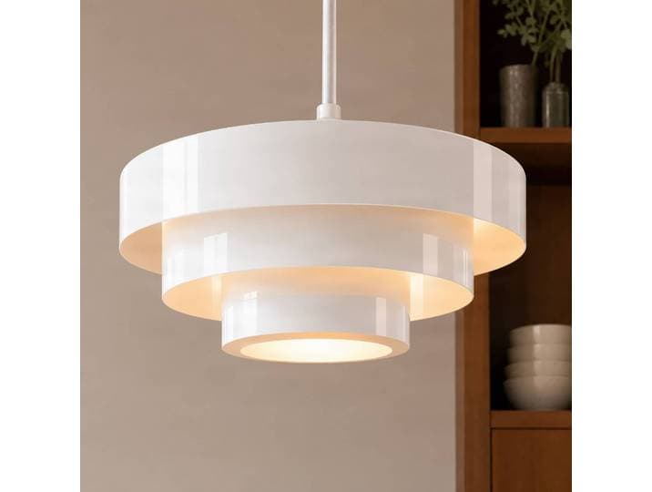 Hanglamp Tivra, dimbaar, wit / opaal, Woon-/ Eetkamer, metaal, Design, hanglamp