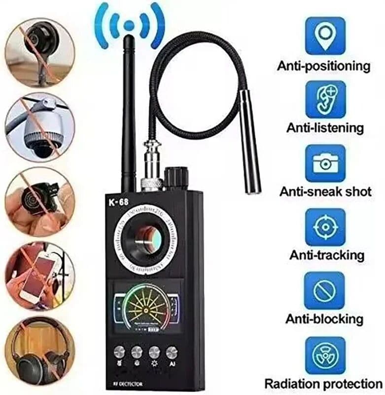 NONE Professional Anti Spy Camera Detector K68 Bug Scanner Security Protection RF Signal Cam Hidden Gadgets Car GPS Tracker Finder