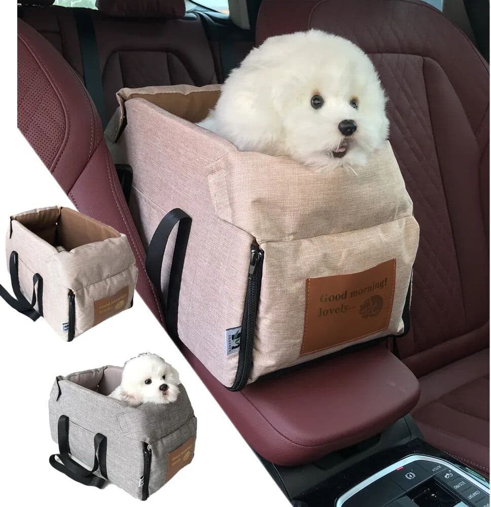 NONE Dog Car Seat Dog Booster Car Seat Cat Carrier Bag Cat Bed for Small Dogs Cats Pet Car Seat with Pad and Straps for Dogs Cats