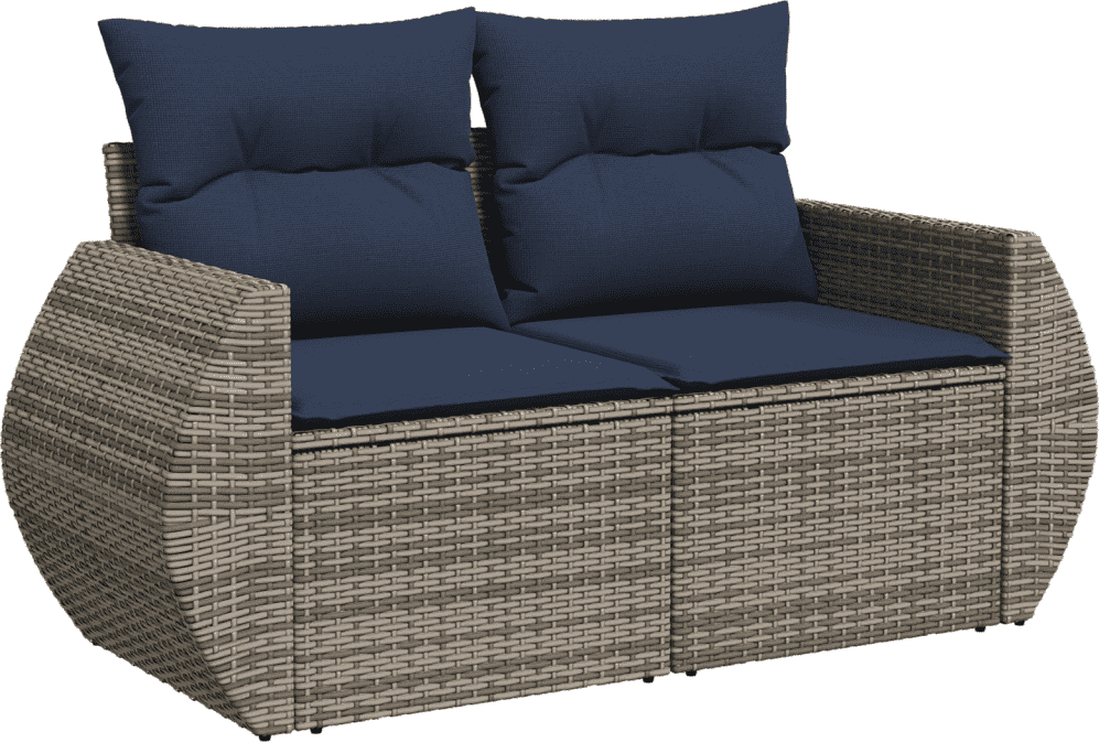 vidaXL Ensemble de canapé de jardin 6 pcs avec coussins gris résine tressée