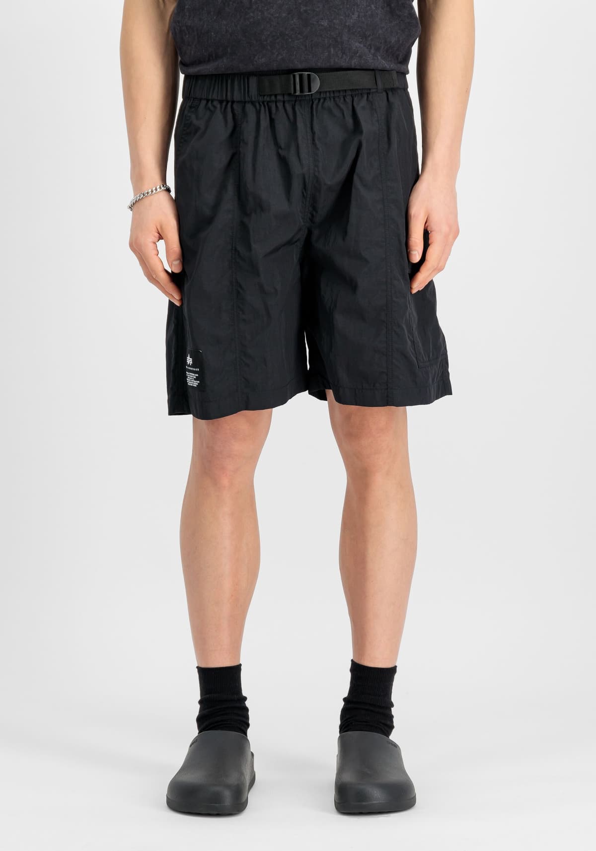 Shorts ALPHA INDUSTRIES "Nylon Cargo Short", Herren, Gr. 3XL, Normalgrössen, schwarz, Obermaterial: 100% Nylon, Hosen Shorts schwarz 3XL, Normalgrössen