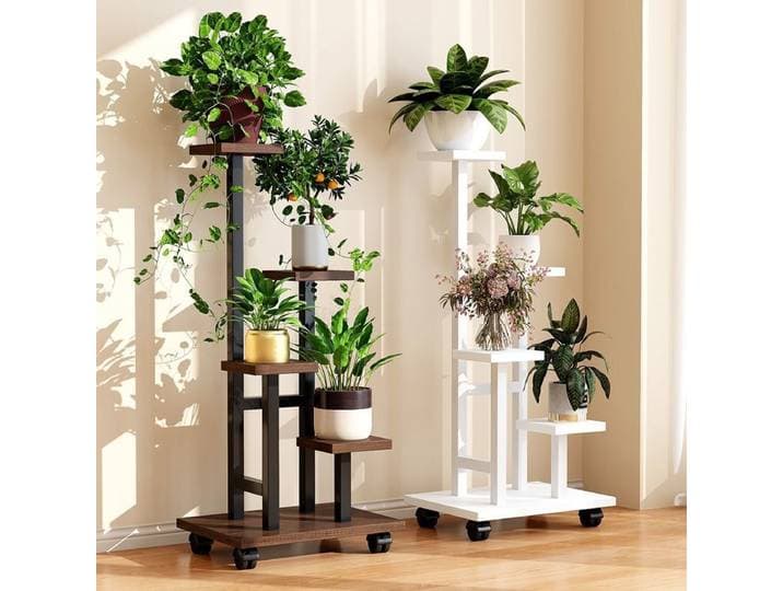 Support de plantes mobile en fer, étagère à plantes à plusieurs niveaux, support de pot de fleurs, intérieur, extérieur, balcon, salon, étagère à plantes