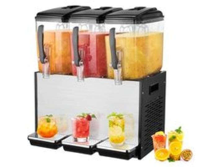 VEVOR Commerciële Drankdispenser met 3 Tanks, Sapdispenser 12 L (per Tank), 370 W RVS IJstheemachine met 7-12 °C Koeltemperatuur, voor Koude Dranken Restaurant Bar Feest Buffet Catering