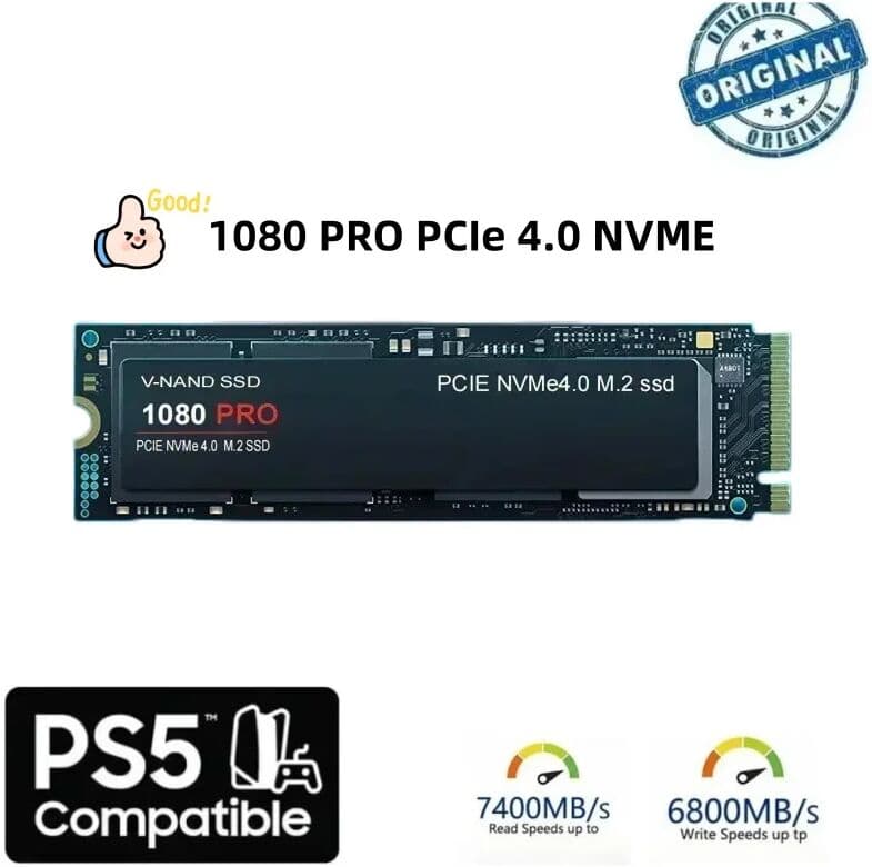 NONE M2 NVMe  1080 PRO 1TB 2TB 4TB Hard Drive High Performance for PC PS5 Laptop