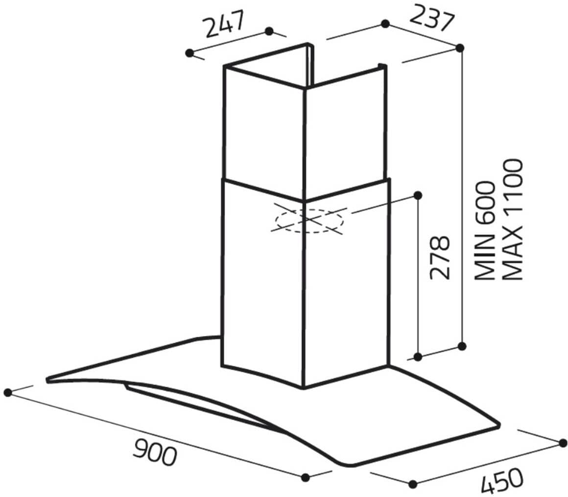 Eico Ventilator Rustfritt Stål Med Glass 90 Cm Reef P 90 X Gl