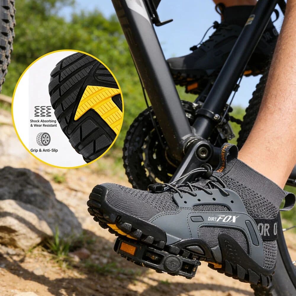 DIRTFOX Herren Fahrradschuhe Mtb All-Terrain Outdoor Sport Straße Mountainbike Schuhe Mesh rutschfeste Wanderschuhe Fahrrad Turnschuhe