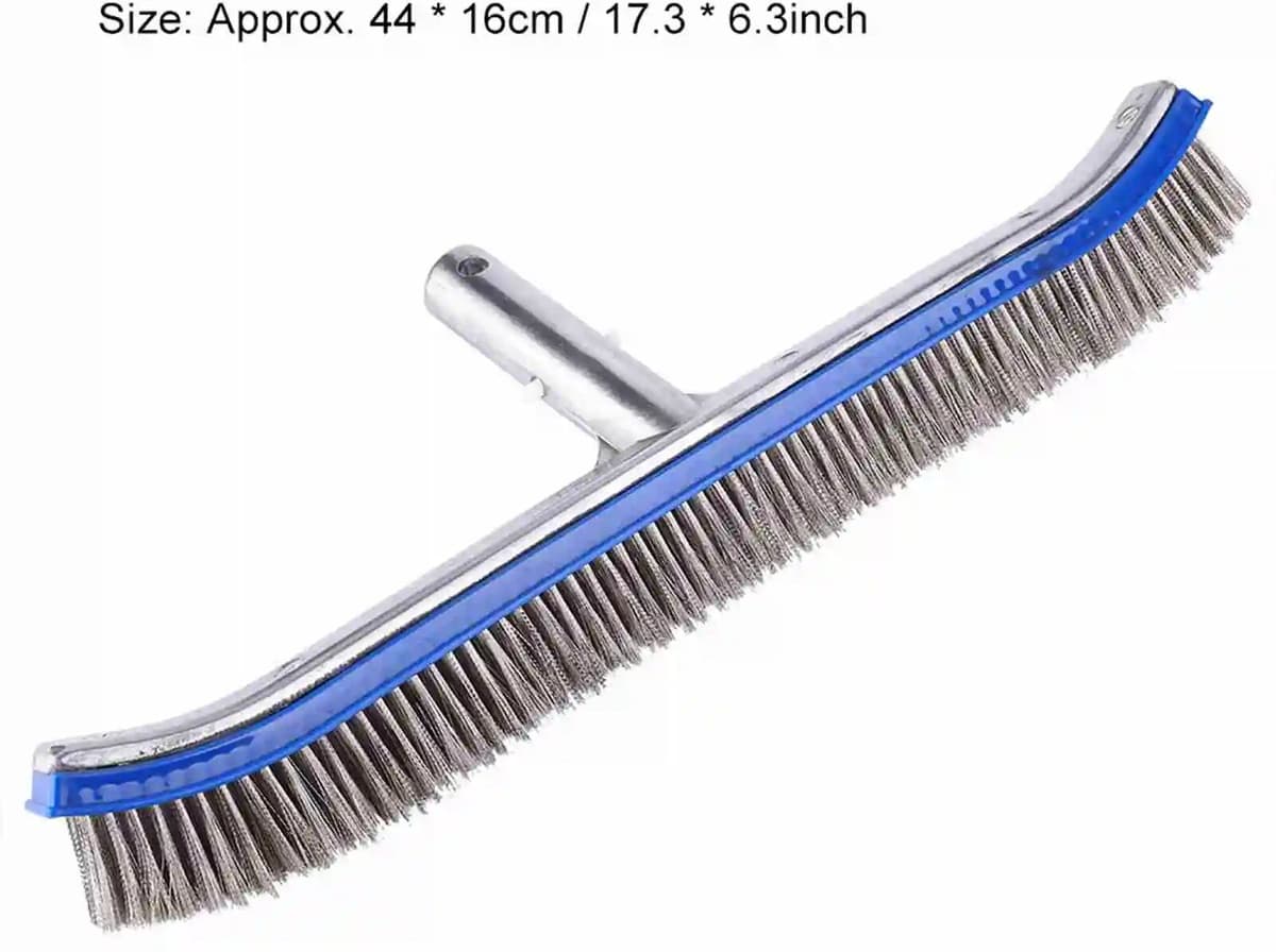 NONE 18inch Swimming Pool Steel Brush Bottom Walls Cleaning Supplies for Pond Spa Hot Spring