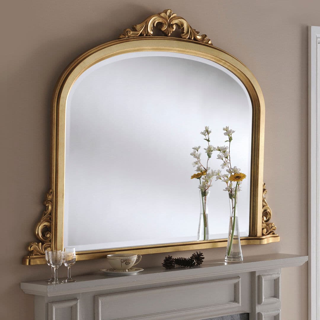Rosdorf Park Duda Wood Wall Mirror Gold 91cm H x 122cm W