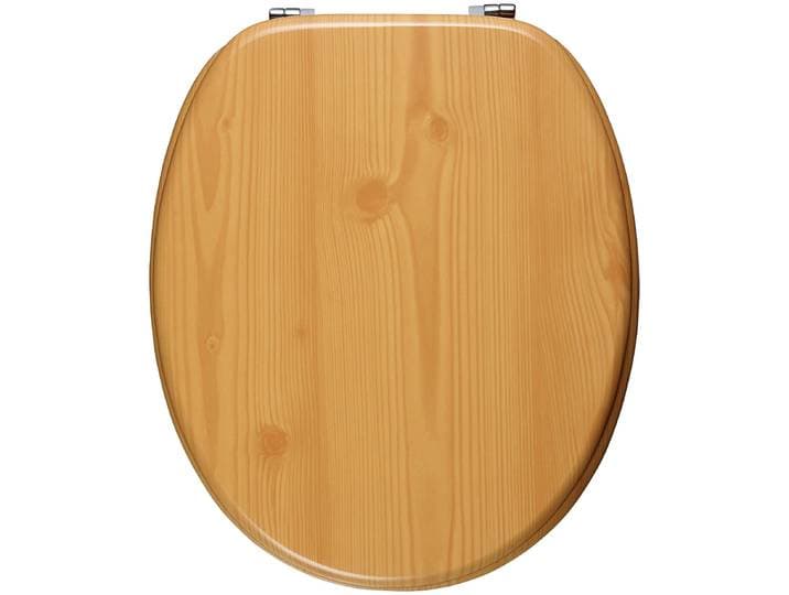 WC-Sitz ADOB, beige (kieferfarben), B:37,5cm L:44,5cm, MDF - Mitteldichte Holzfaserplatte, WC-Sitze, WC-Sitz, äußerst stabil, Messing verchromte Scharniere