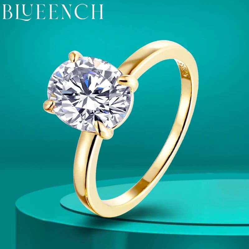 BLUEENCH D VVS1 Oval Moissanite Rings 4 Prong Setting Classic Trendy Women Engagement Wedding Band GRA Certified 925 Sliver Ring