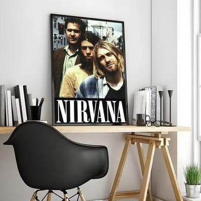 Uplift Picks Nirvana Rock Band Canvas Poster Grunge Music Wall Art Decor 05 50x70 Cm frameless