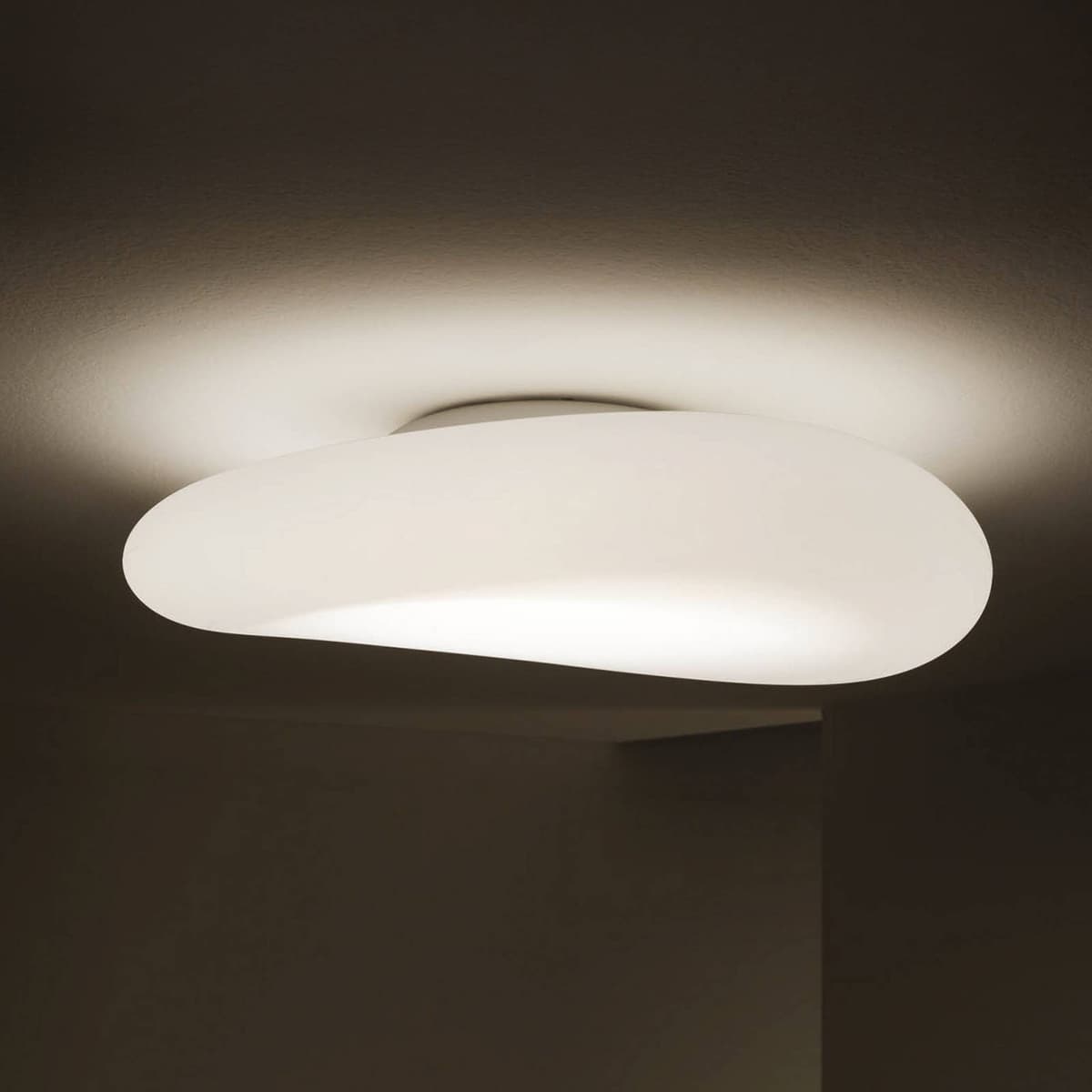 Stilnovo Plafonnier design Mr. Magoo, dimmable, blanc, Salon / Salle à manger, Matière Plastique, Design, Plafonnier