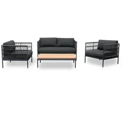 Niehoff Gartenmöbel Loungegarnitur Azuri 4 Aluminium anthrazit 4 -teilig