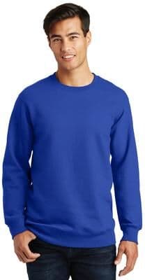 Port & Company PC850 Fan Favorite Fleece Crewneck Sweatshirt in True Royal Blue size 4XL   Cotton/Polyester Blend